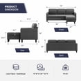 thumbnail image 2 of ZAFLY 76'' Reversible Small Sectional Sofa with Storage Ottoman, 3 Seater L Shaped Sofa for Living Room - Dark Gray, 2 of 6