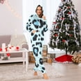 thumbnail image 6 of Blue Black Leopard Skin Print Adult's Hoodie Onesie Jumpsuit One-Piece Pajamas with Zipper Unisex for Holiday XL, 6 of 7