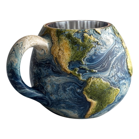 Yaoyar Earth Shaped Mug, Planet Coffee Cup for Hot & Cold Drinks, Solar System Astronomy Gift for Lovers, Men, Women