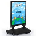 thumbnail image 2 of M&T Displays WindPro Weather and Wind Resistant Outdoor Pavement Curb Sidewalk Sign Holder for 22x28 Inch Posters Black Aluminum Easy Front Loading Snap Frame Durable HDPE Black NewTech Water Base, 2 of 8