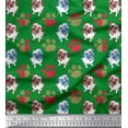 thumbnail image 1 of Soimoi Cotton Poplin Fabric Paw & Pug Dog Printed Fabric 1 Yard 42 Inch Wide, 1 of 1