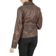 thumbnail image 6 of Boston Harbour Josie Brown Leather Jacket Women - Blazer Womens Leather Jacket, 6 of 7