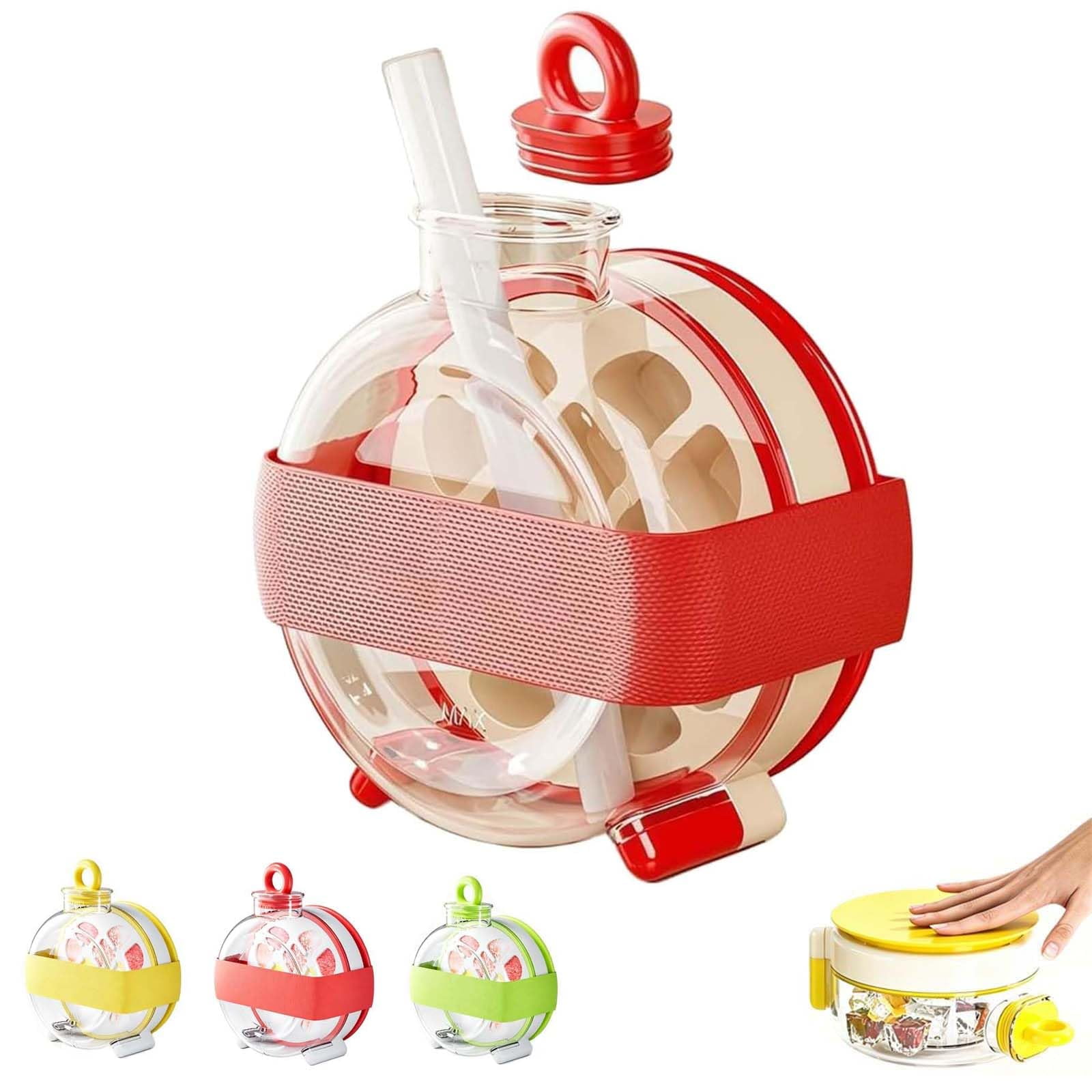 2026 New 2 in 1 Ice Cube Water Bottle with Straw Insulated Portable Cold Drink Bottle for Summer Travel Camping Beach