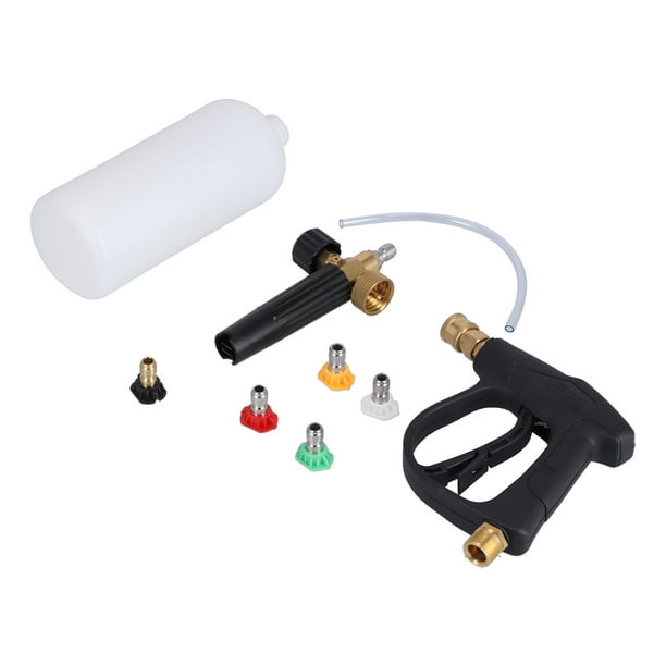 Pistola de espuma multifunción para lavado de coches a alta presión, pistola de agua con 5 boquillas, juego de botellas de espuma M22 x 1,5 mm