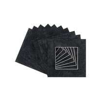 Black Suede Acid Free 20x20 Picture Frame Mats with White Core Bevel Cut for 16x16 Pictures - Fits