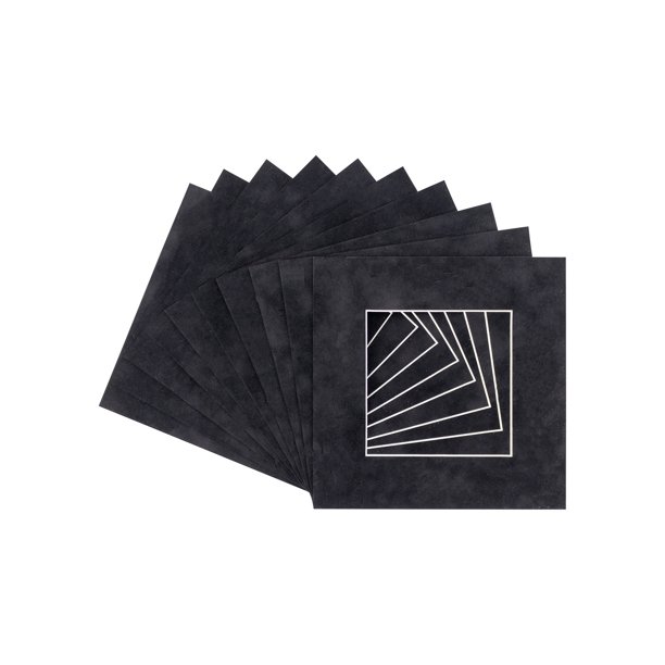 Black Suede Acid Free 20x20 Picture Frame Mats with White Core Bevel