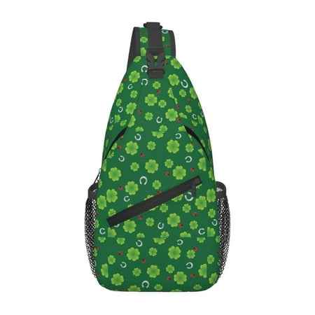 Ladybug Horseshoe Clover Sling Bag Chest Bag Daypack Crossbody Sling Backpack for Traveling Sports Running Hiking