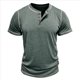 thumbnail image 3 of Camisetas de Corta para Hombre, Camisetas Informales de Algodón Estilo Henley, Camisetas Básicas de Verano Verde L, 3 of 6