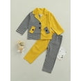 thumbnail image 2 of Qiylii Girls Color Block Clothes Set, Long Sleeve Lapel Shirt Jacket+Trousers, 2 of 8