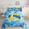 thumbnail image 2 of Erosebridal Volleyball Bedding Twin Comforter Set,Geometry Gradient Down Comforter,Sports Theme Decor,Reversible,Lightweight,2pcs, 2 of 7
