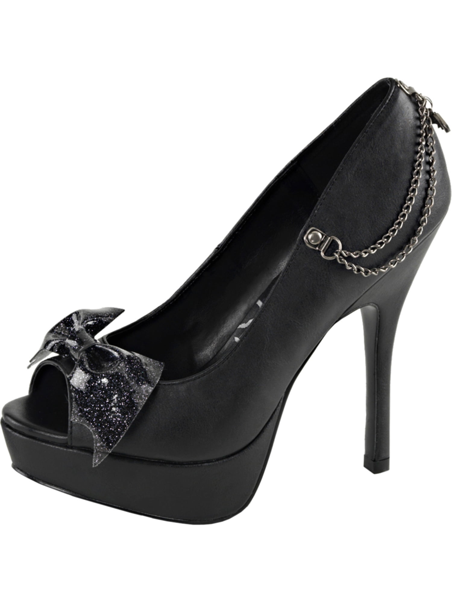 Demonia - Womens Peep Toe Pumps Black Platform Shoes Bat ...