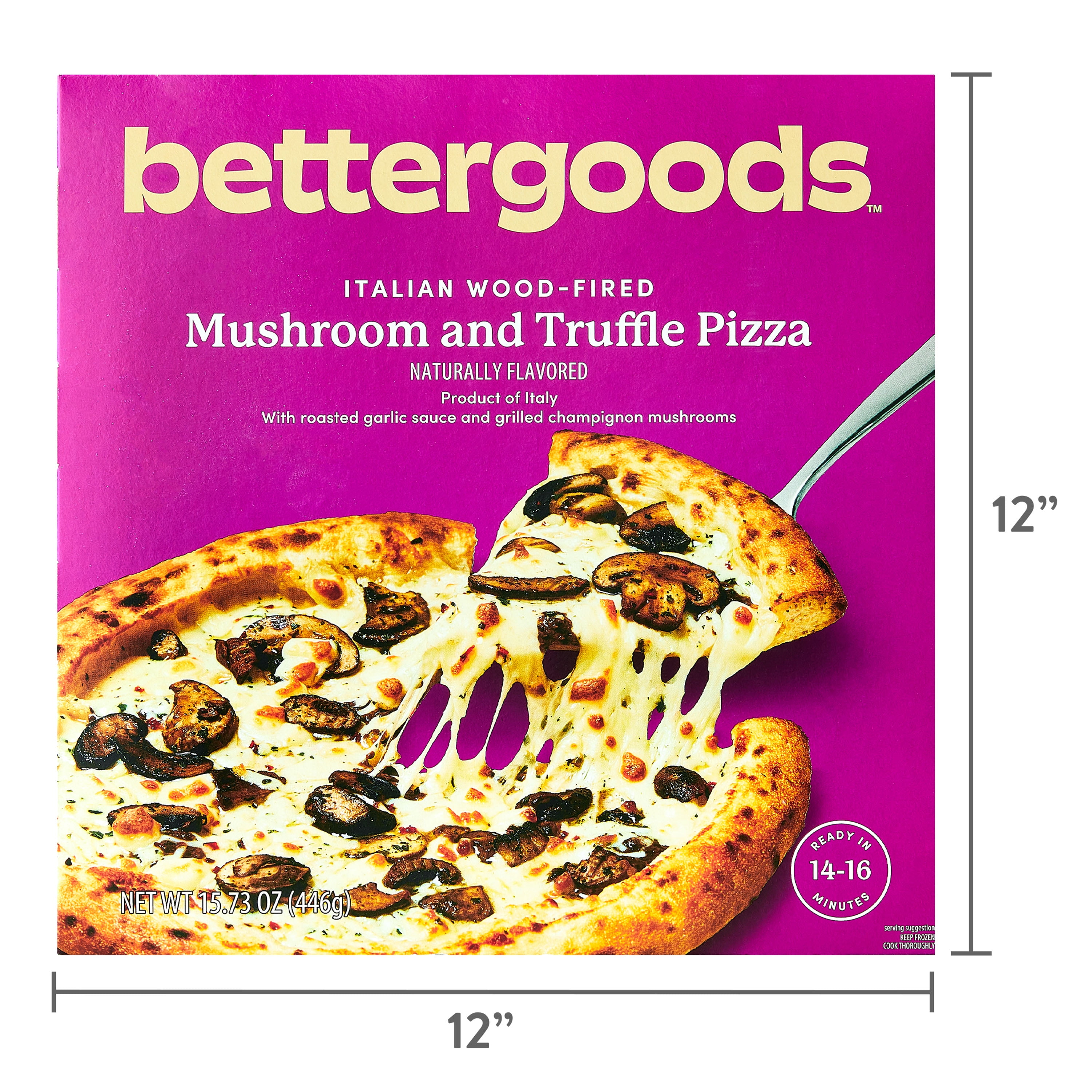 bettergoods Italian Wood-Fired Mushroom and Truffle Pizza, 15.73 oz (Frozen)