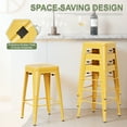 thumbnail image 3 of VINEEGO 24 Inches Metal Bar Stools High Backless Stackable Stools Indoor-Outdoor Counter Stools Set of 4 (Yellow), 3 of 7