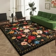 thumbnail image 2 of Boho Living Room Rug 5x7 Feet Machine Washable Non Slip Floral Vintage Carpet Low Pile for Living Room, Bedroom, Farmhouse, Dining Room, Kids Playroom, 2 of 5