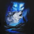 thumbnail image 2 of Teelocity Men's Howling Wolf and Aurora Black Relaxed Fit Short Sleeve Graphic T-Shirt, 2 of 3