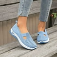 thumbnail image 2 of Womens Shoes,Walking Shoes Breathable Mesh Flat for Daily Wear Comfortable Walking Shoes for All Season,Shoes for Women,Light Blue,10, 2 of 9