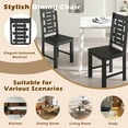 thumbnail image 6 of Costway Farmhouse Dining Chair Set of 4 with 100% Rubber Wood Frame & Hollowed High Back, 6 of 9