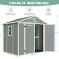 thumbnail image 2 of 7.5x6.5FT Shed and Outdoor Storage, All-weather Plastic Shed XL Size with Floor, Tool Bike Storage Shed for Garden Yard, Double Vent, Drainage Hole, Multi-purpose Outdoor Storage, 2 of 8