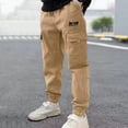 thumbnail image 2 of Kogui Boys Pants Summer Boys' School Uniform Twill Pants, Flat Front & Comfortable Waistband Size 9-10 (Beige,9-10 Years), 2 of 6