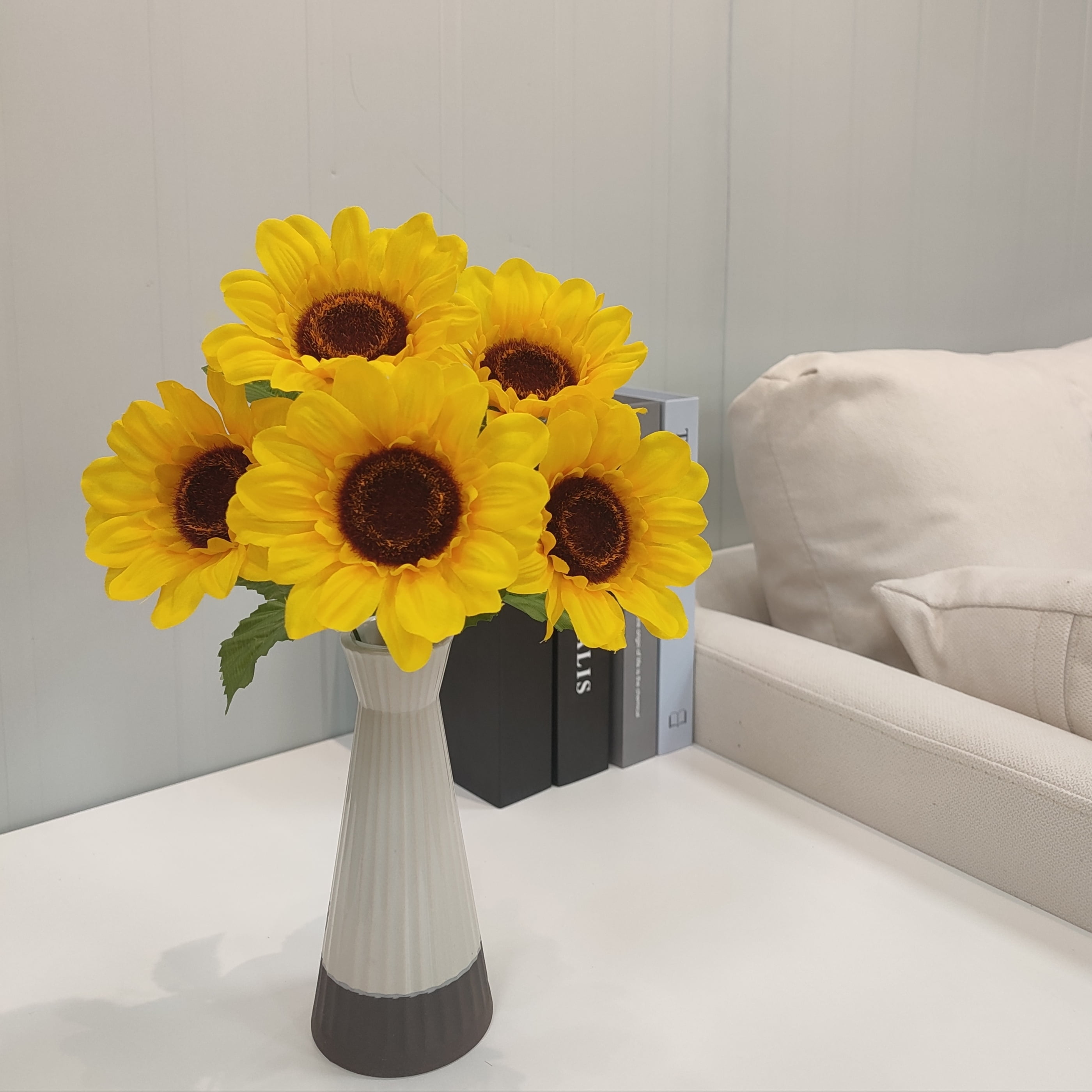 Mainstays 12.5 in Indoor Artificial Sunflower Pick, Yellow Color.