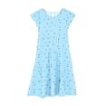 thumbnail image 4 of Eltusu Summer Dresses for Girls, Short Sleeve Printed Crew Neck Ruffle Sleeve Kids Clothes Blue Size 8-9 T, 4 of 5