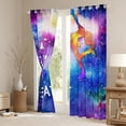 thumbnail image 3 of Gymnastics 30%-50% Blackout Curtains,Skate Sports Curtains & Drapes,Rainbow Galaxy Window Curtains Tie Dye Ombre Window Treatments Sports 2 Panels 52"Wx84"L, 3 of 6
