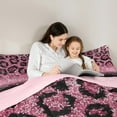 thumbnail image 5 of jejeloiu Pink Leopard Pattern Bedding Comforter Set,Modern Cheetah Print Twin Comforter Sets,Chic Sequin Print Bedding Set For Girl Teens,Microfiber Bedroom Decor Reversible,2pcs, 5 of 8
