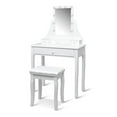 thumbnail image 1 of Pemberly Row Contemporary MDF and Pine Vanity Table Set with 3 Drawers in White, 1 of 12