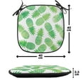 thumbnail image 4 of Pineapple Chair Seating Cushion Set of 12, Ombre Watercolor Scattered Pineapples in Different Directions on Plain Pattern, Seat Pads with Anti-slip Backing, 16"x16", Green White, by Ambesonne, 4 of 7