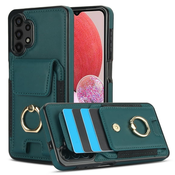 Allytechgroup Wallet Case Compatible with Samsung Galaxy A51 4G, RFID Blocking Shockproof Stand Slim Fit Case Cover for Women Men, Green