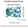 thumbnail image 2 of Chendee Blue Tulip Butterfly Flower Sticker Double Sided Glass Electrostatic Sticker, 2 of 8