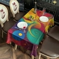 thumbnail image 2 of Colorful Circular Pattern Rectangle Tablecloth 60"x120",Waterproof Polyester Rectangle Table Cloth, Wipeable Spillproof Polyester Tablecloth for Dining, Camping, Indoor and Outdoor, 2 of 5