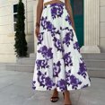 thumbnail image 2 of Falda elástica de cintura alta con estampado Floral para mujer, falda larga escalonada elegante a la moda para fiesta de cóctel, 2 of 8