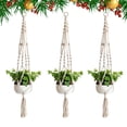 thumbnail image 2 of 3Pcs Flowerpot Hanging Net Hand Knitting String Bag Wall-mounted Decor for Home Garden Store Size Large, 2 of 7