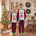 thumbnail image 6 of Family Matching Christmas Pajama Set Reindeer Long Sleeve Tops and Plaid Pants Holiday Sleepwear, 6 of 7
