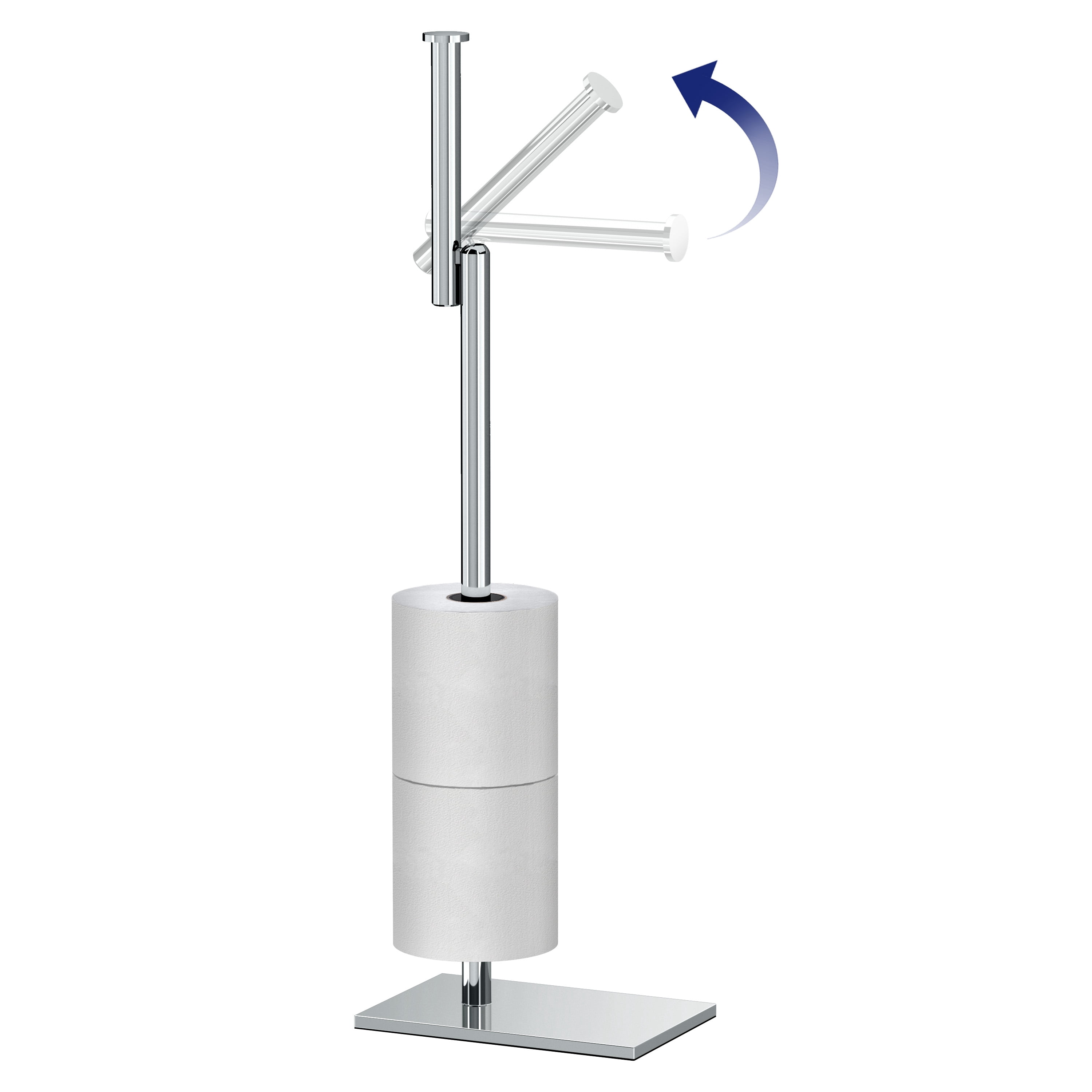 Gatco Latitude II Freestanding Toilet Paper Holder with Storage, Chrome