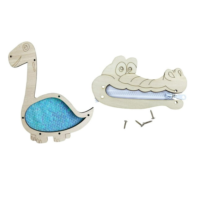 2x Accesorios Busy Board Cremallera Cocodrilo Y Azul Dinosaurio Sunnimix Material de tablero ocupado