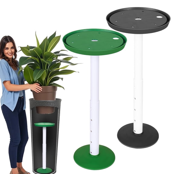 Homelyt Adjustable Planter Insert and Plant Riser for Inside Pots 11-17 Inch Portable Lift for Large Tall Taper Flower Pot Indoor Outdoor Use