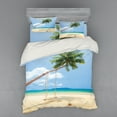 thumbnail image 2 of Ambesonne Tropical Bedding Set 3 Pcs, Coconut Palms Island, Twin, Cream Blue Green, 2 of 3