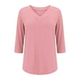 thumbnail image 6 of Texiao 3/4 Length Sleeve Women's Tops V Neck Casual Tunic Tops Basic Shirts Loose Fit Blouse, 6 of 9