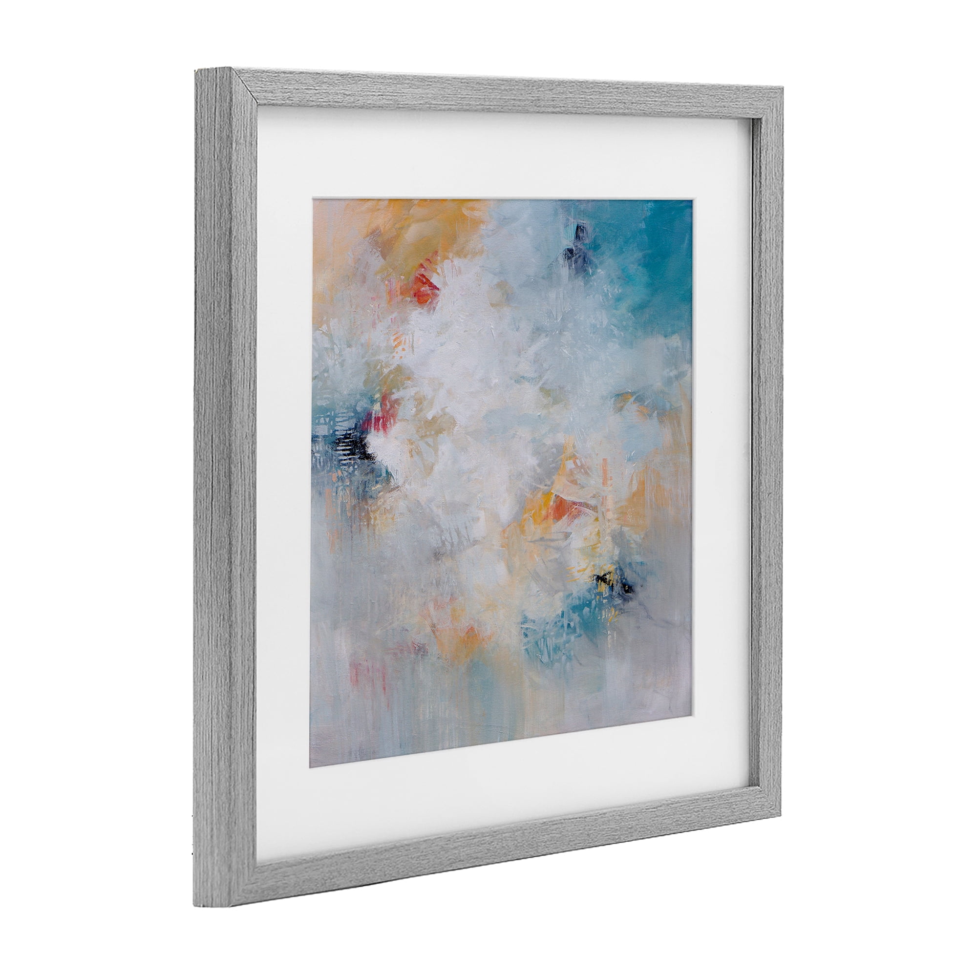 Veiled Dance Abstraction Gray Framed Print Under Glass, design by Karen Hale