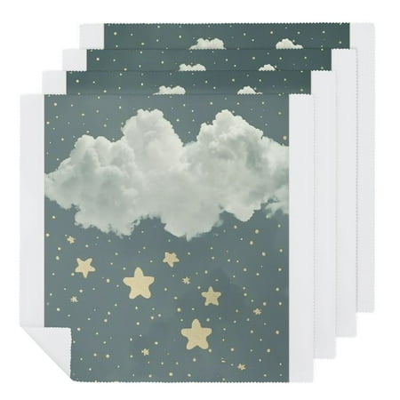 

Facannap Stars Sky Cloth Napkins Set of 6 Hotel Home Banquet Decor Polyester Dinner Napkin for Dining Table Kitchen Party Farmhouse Decor 4 PCS