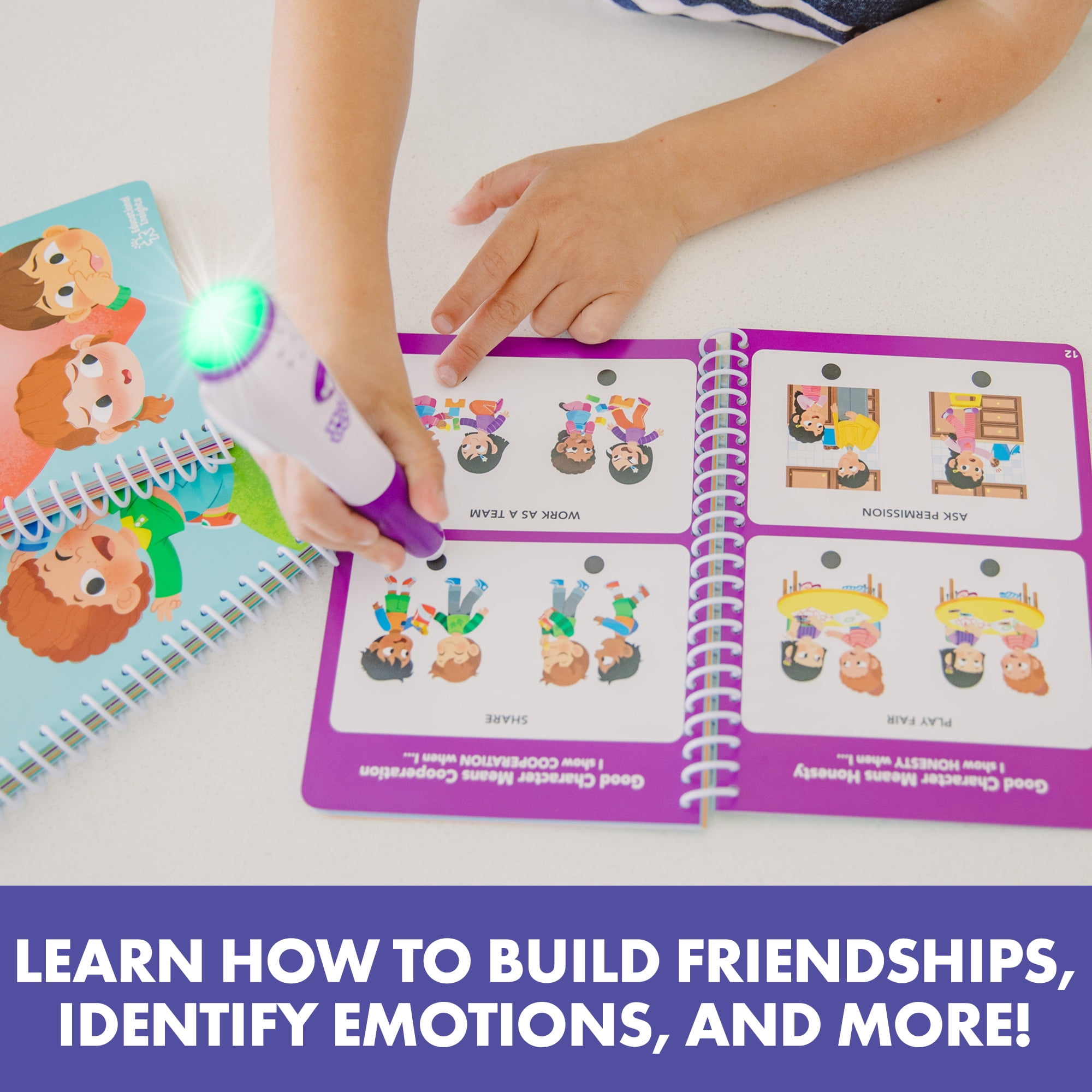 Educational Insights Hot Dots Feelings & Friendships, Spiral-Bound Social Emotional Learning Workbooks with Interactive Pen, Ages 3+