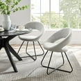 thumbnail image 2 of Side Dining Chair, Set of 2, Black Grey Gray, Fabric, Modern Contemporary, Kitchen Room Cafe Bistro Restaurant Hospitality, 2 of 8