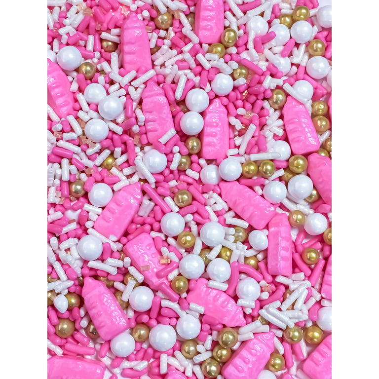 Sprinkle Deco® Pink Gold & White Princess Edible Decoration Confetti  Sprinkles Cake Cookie Cupcake IceCream Donut Quins 