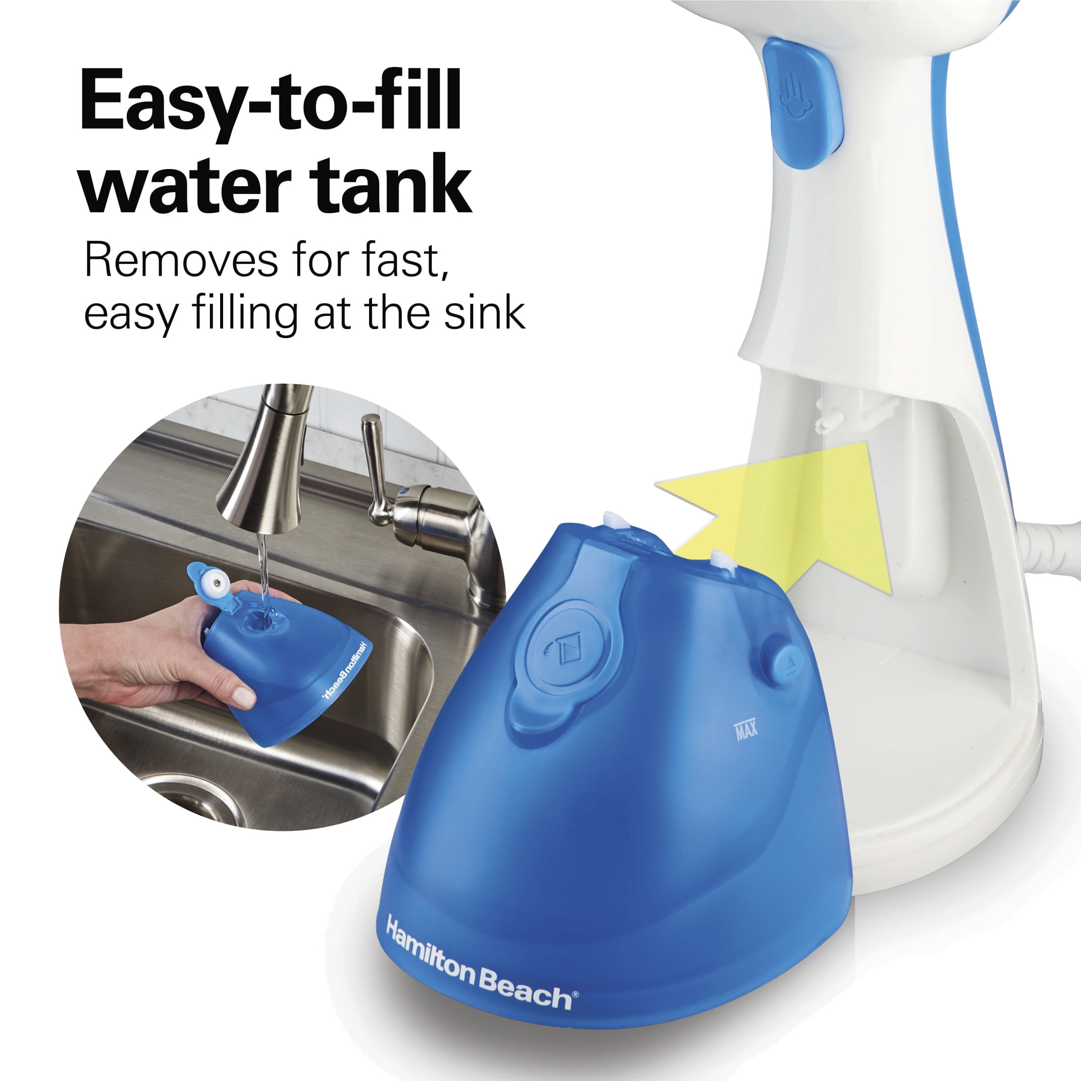 Hamilton Beach Handheld Garment Steamer for Clothes, Bedding, Curtains, Traveling, 1000 W Steam Pump