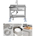 thumbnail image 3 of EDTara 39” Single Bowl Utility Sink, Stainless Steel Free Standing Unit Featuring Drawer, Workbench, Storage Rack, Faucet, and All-Inclusive Plumbing Set for Kitchen, Laundry, or Workshop, 3 of 7