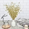 thumbnail image 5 of Christmas Berries Branches Christmas Decorations 10 Pcs Artificial Flowers Berries Flower for Christmas DIY Floral Home Party Decoration,Gold, 5 of 6