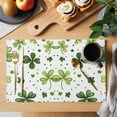 thumbnail image 2 of Green Shamrocks Placemats Set of 12, St. Patrick's Day Non-Slip Place Mats Washable Table Mats for Kitchen Dining Table Decorations Indoor/Outdoor, 2 of 9