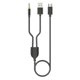 thumbnail image 1 of Cable de audio para automóvil tipo C 2 en 1 YONGSHENG negro, 1 of 5